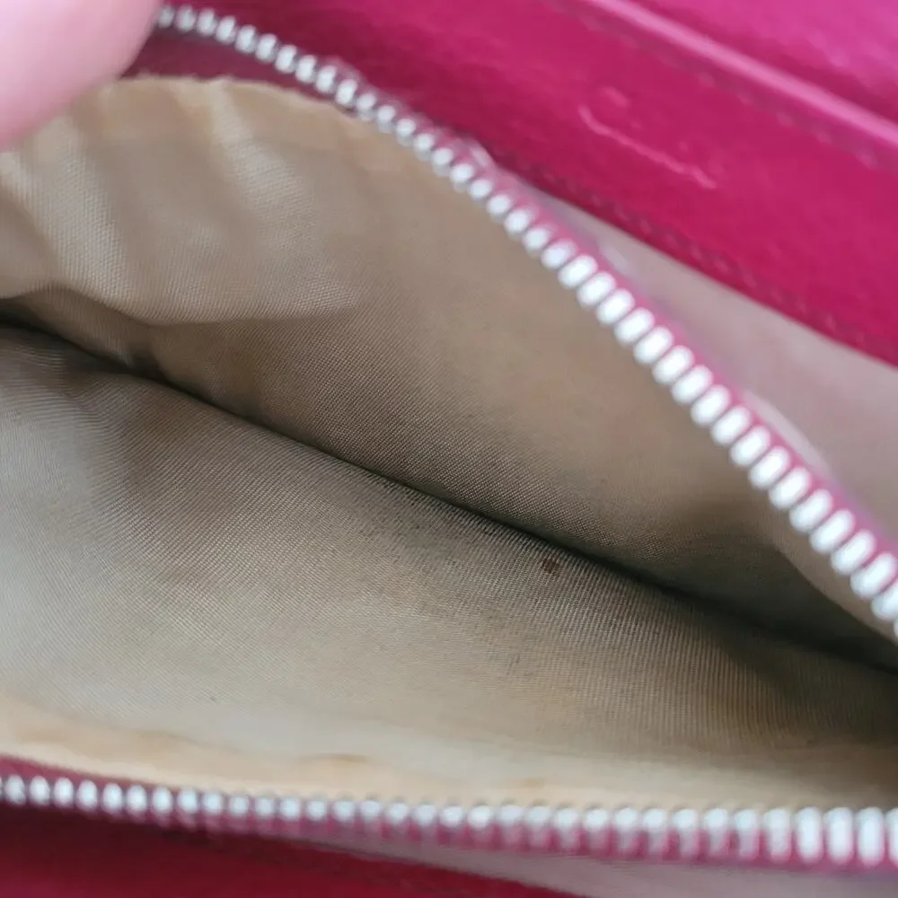 Chloe Paddington Pink‎ Magenta Leather Large Wallet Envelope Missing Lock